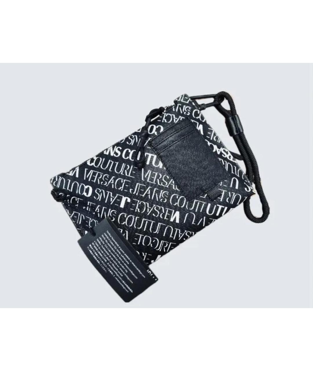 VERSACE JEANS COUTURE Черная барсетка из искусственной кожи, фото 3