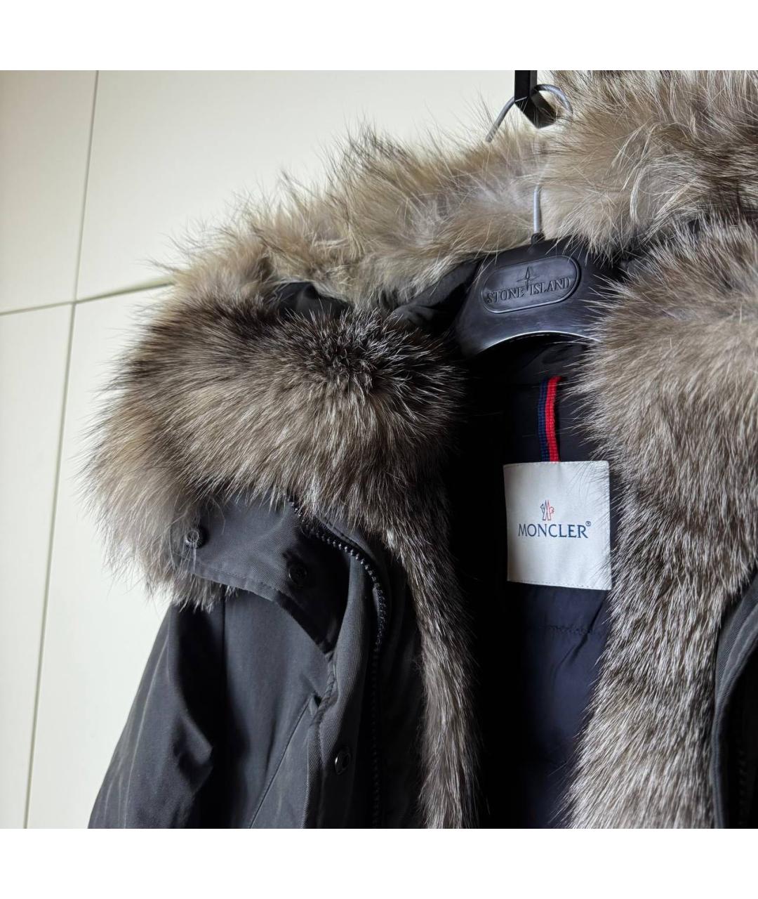 MONCLER Коричневая меховая парка, фото 3