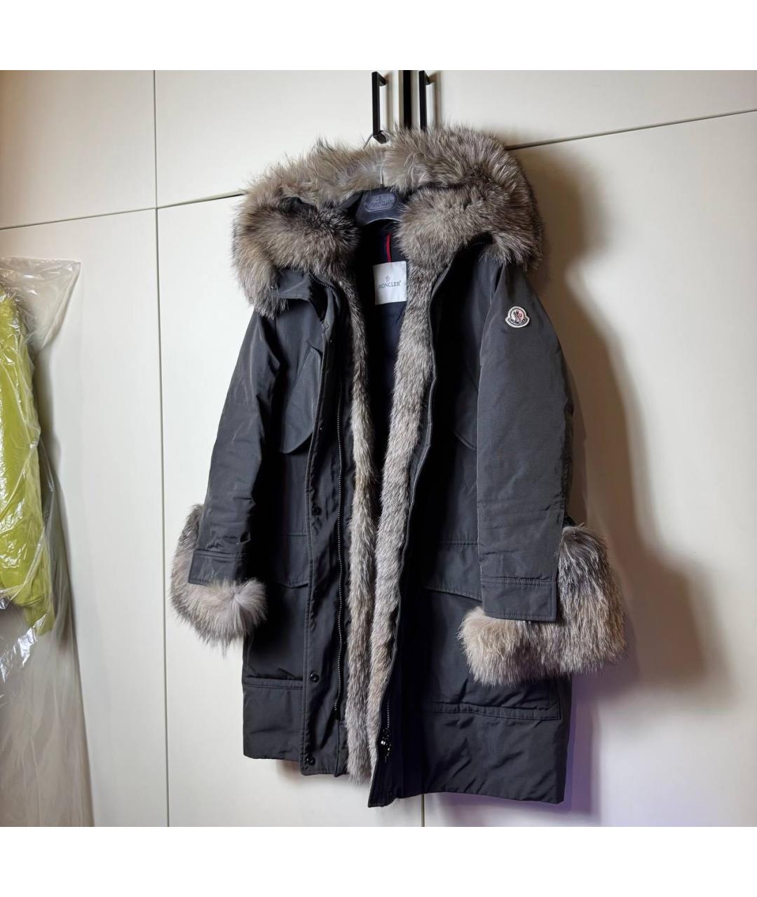MONCLER Коричневая меховая парка, фото 6