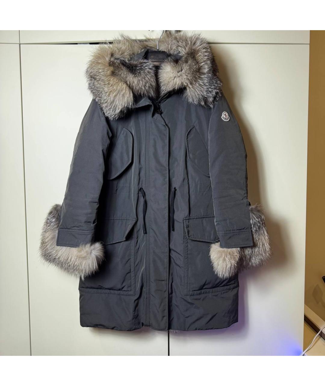 MONCLER Коричневая меховая парка, фото 4