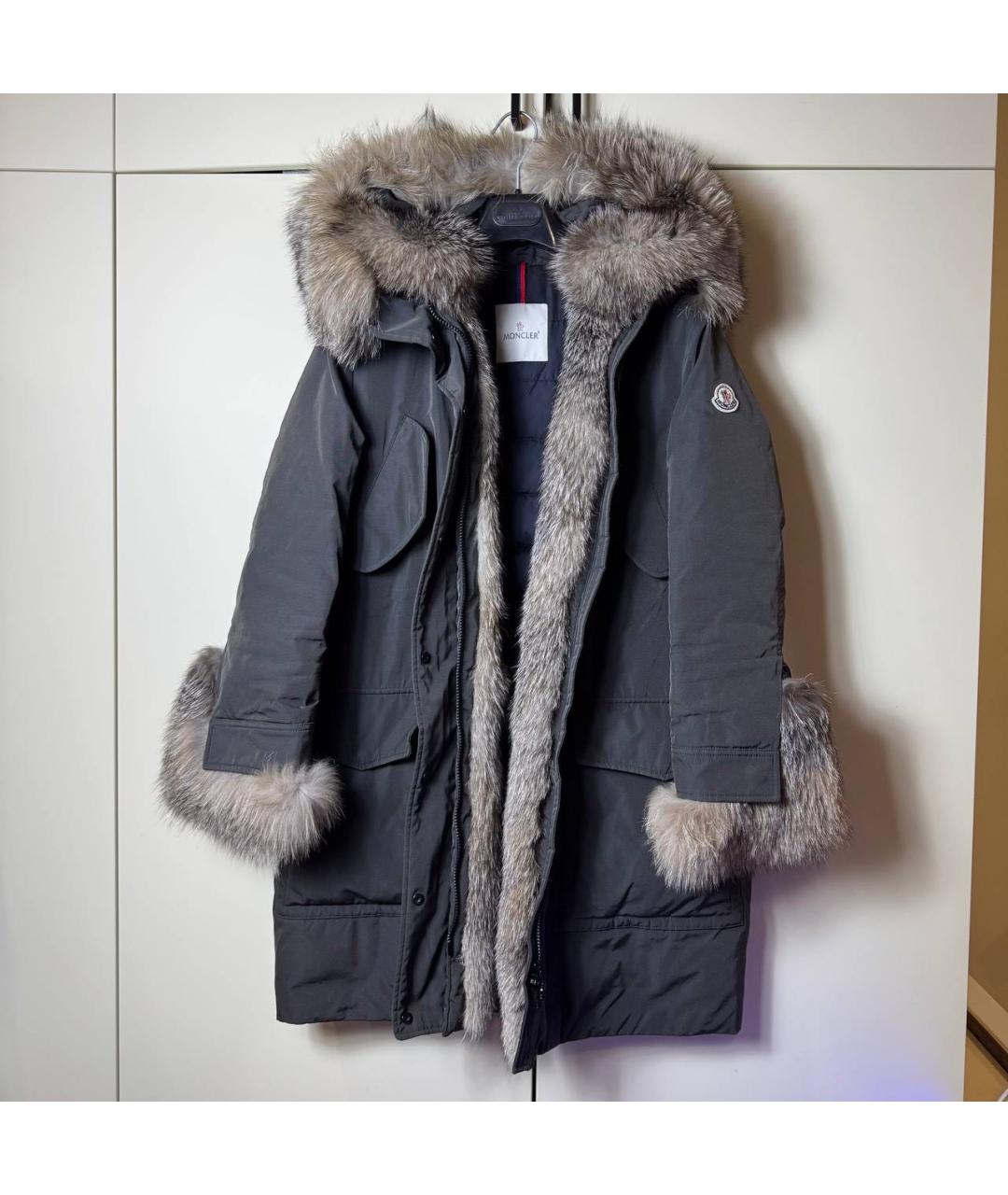 MONCLER Коричневая меховая парка, фото 9