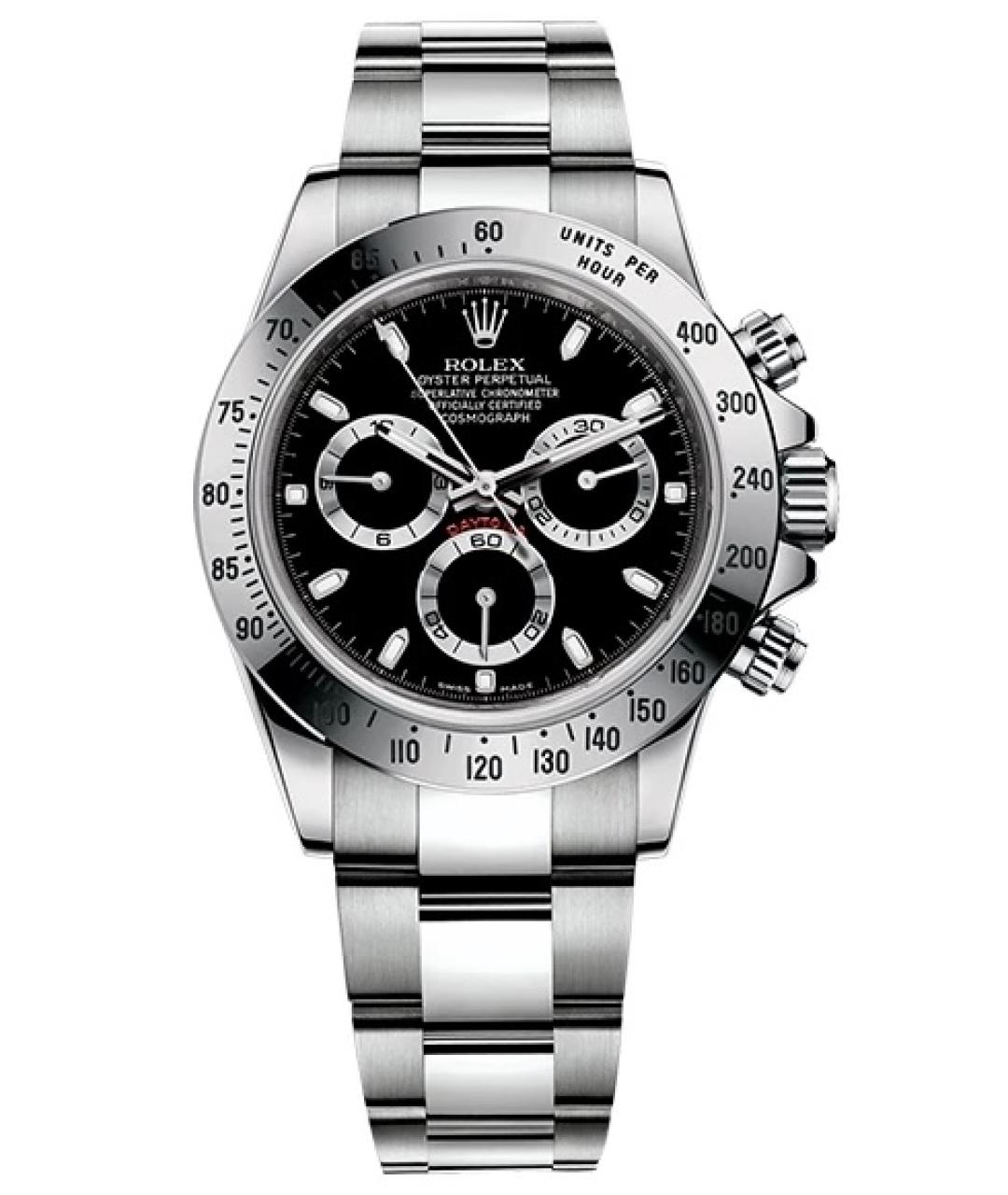 ROLEX Черные металлические часы, фото 1