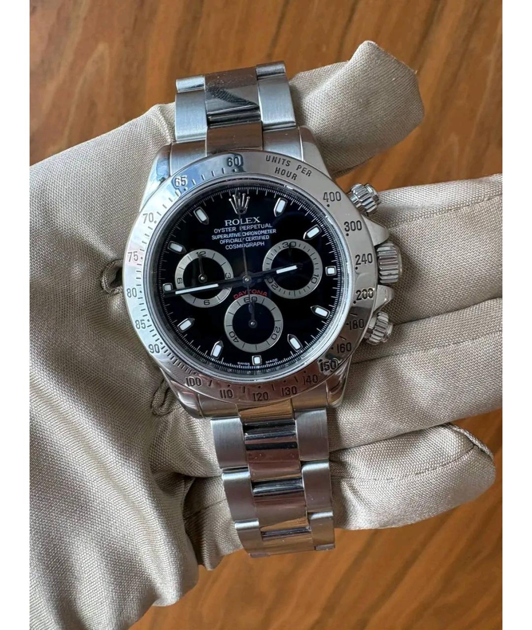 ROLEX Черные металлические часы, фото 2