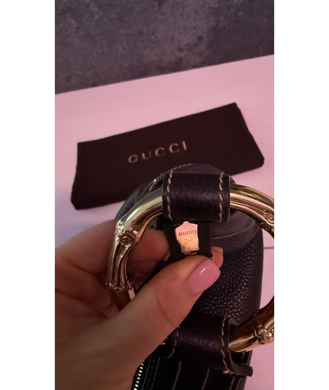 GUCCI Коричневая кожаная сумка с короткими ручками, фото 7