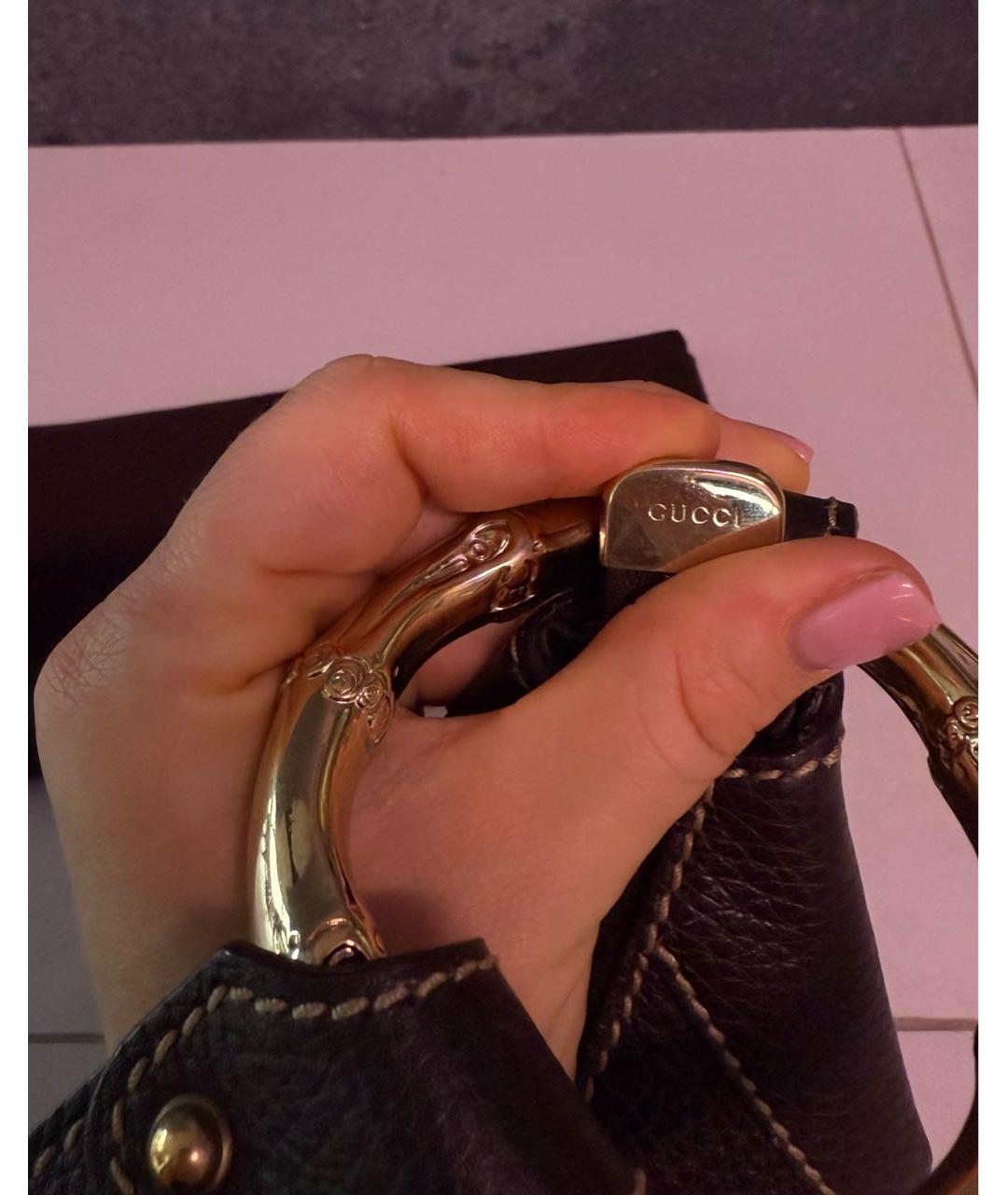 GUCCI Коричневая кожаная сумка с короткими ручками, фото 6
