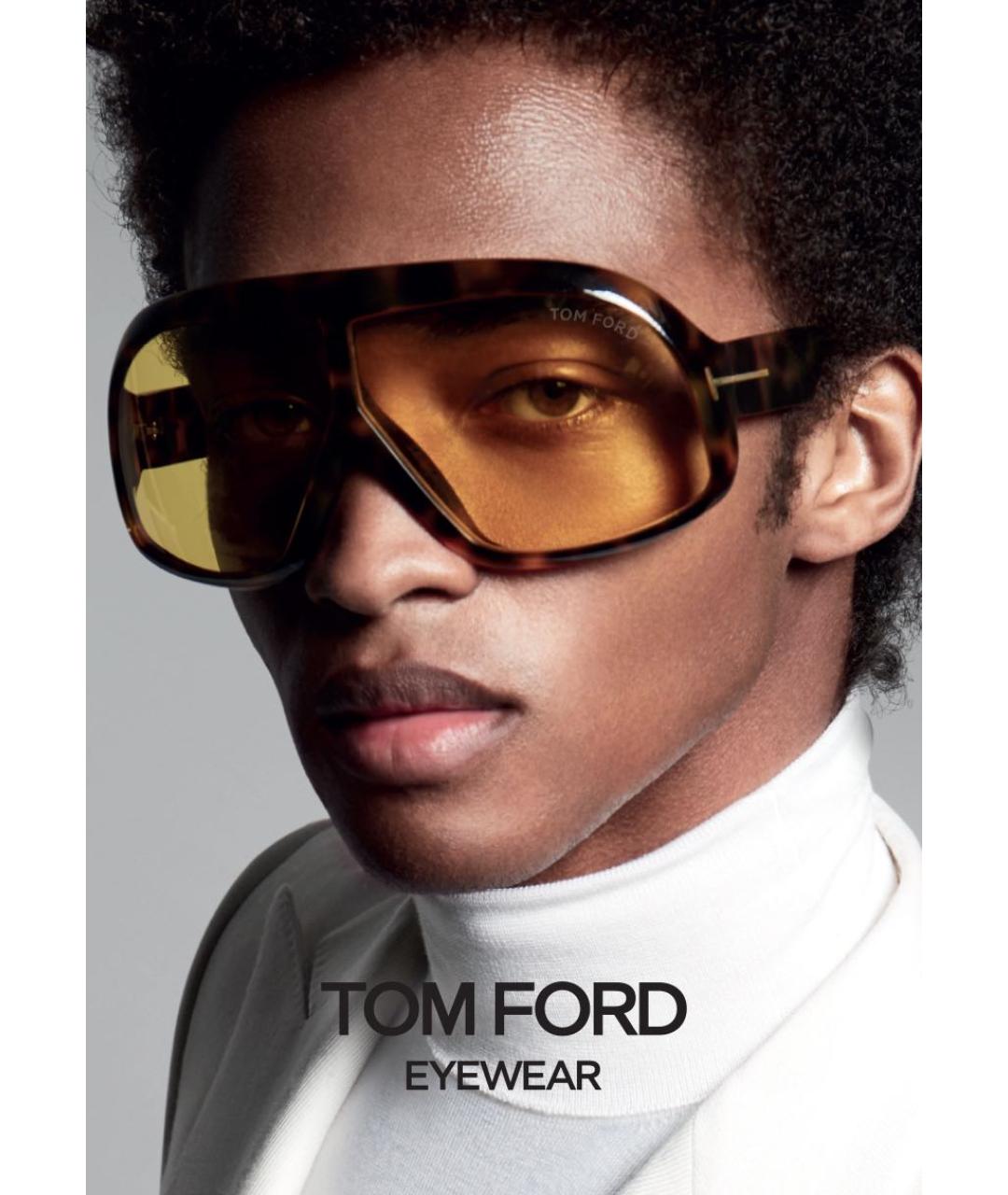 TOM FORD Желтые пластиковые солнцезащитные очки, фото 2