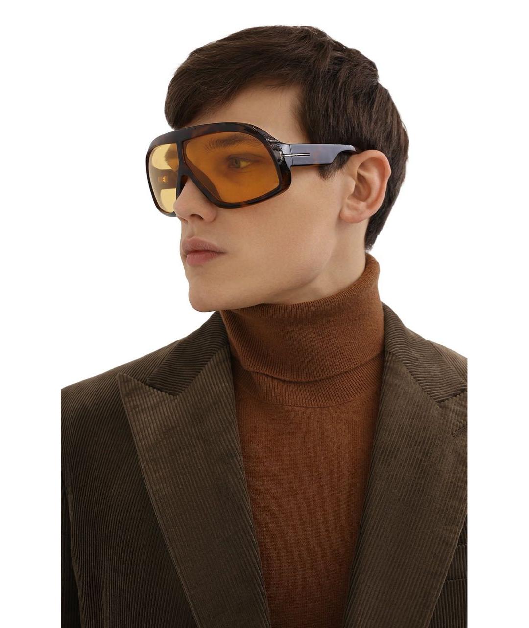 TOM FORD Желтые пластиковые солнцезащитные очки, фото 3