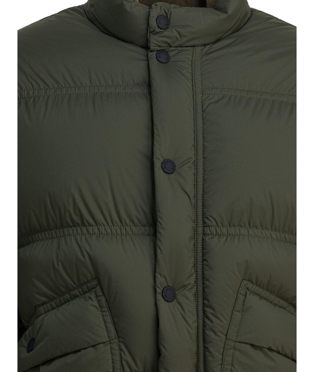 MONCLER GRENOBLE Зеленый полиамидовый пуховик, фото 2