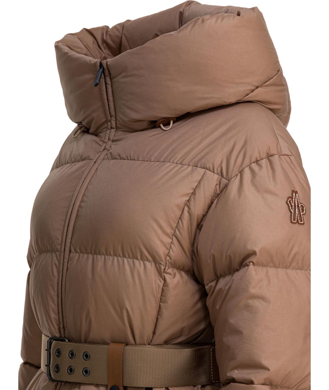 MONCLER GRENOBLE Бежевый полиэстеровый пуховик, фото 3