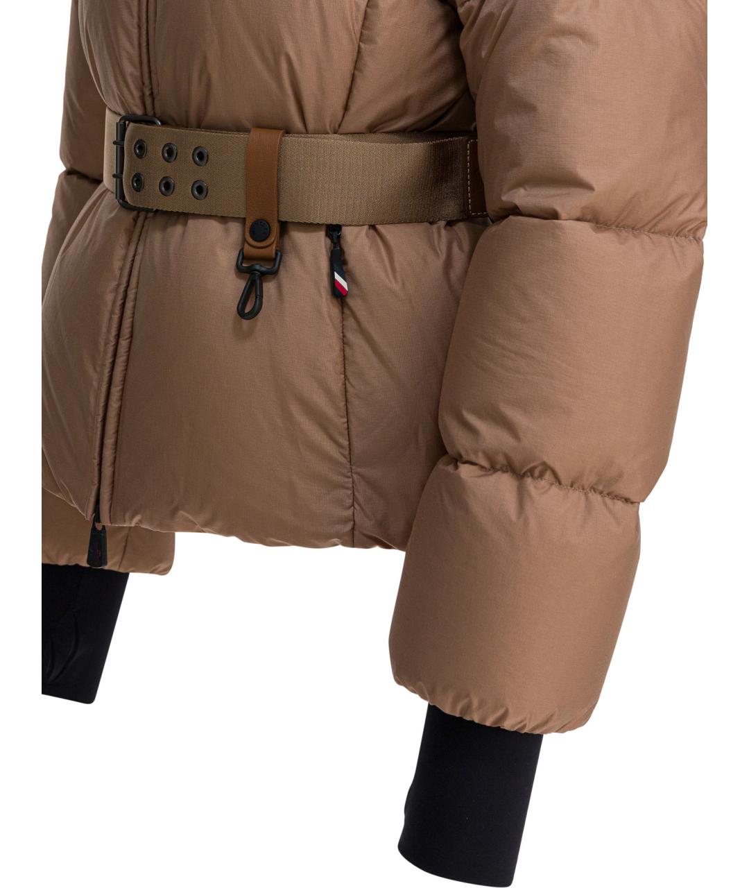 MONCLER GRENOBLE Бежевый полиэстеровый пуховик, фото 4