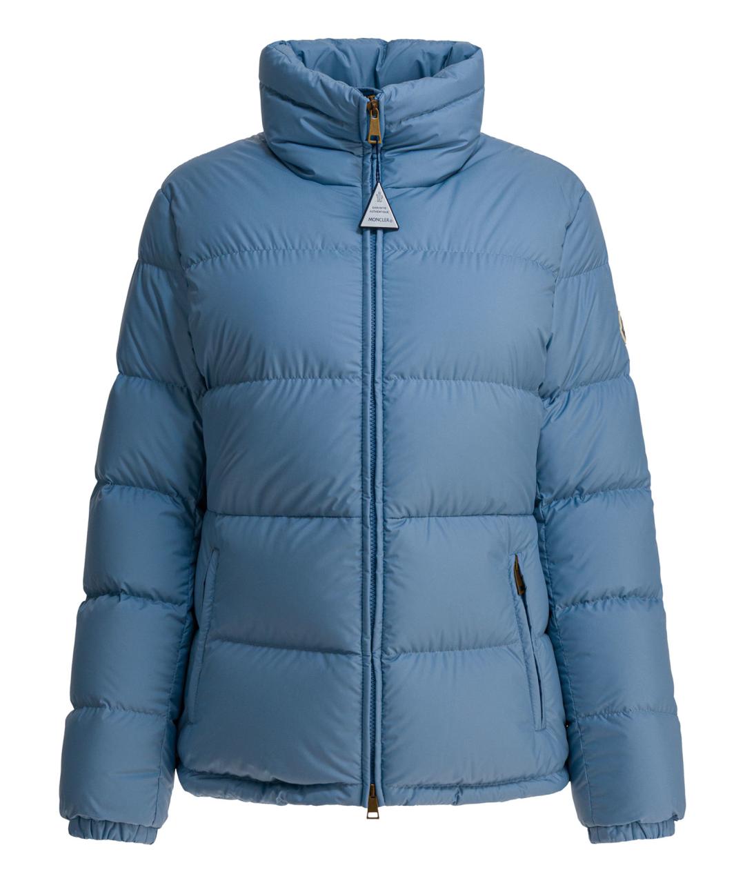 MONCLER Голубой полиэстеровый пуховик, фото 1