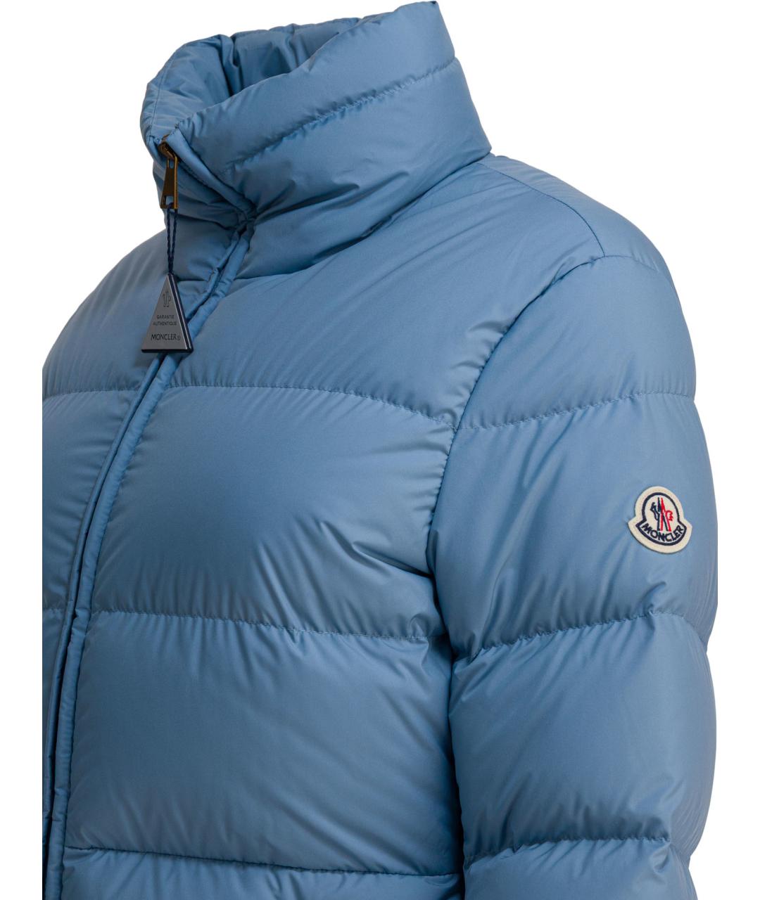 MONCLER Голубой полиэстеровый пуховик, фото 4