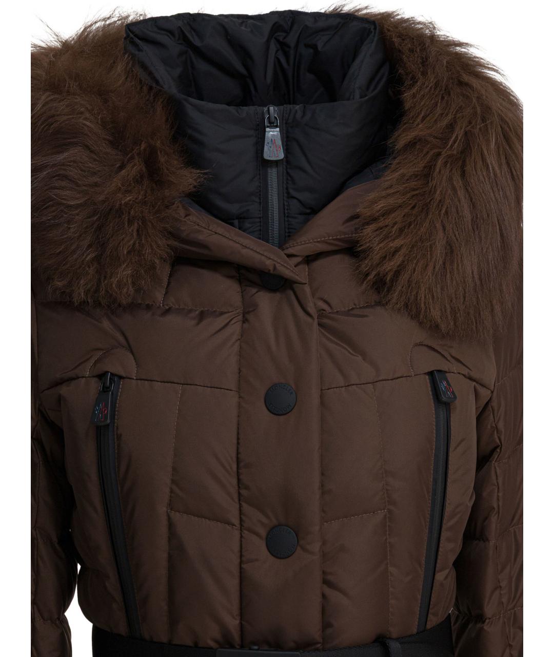 MONCLER GRENOBLE Коричневый полиамидовый пуховик, фото 3