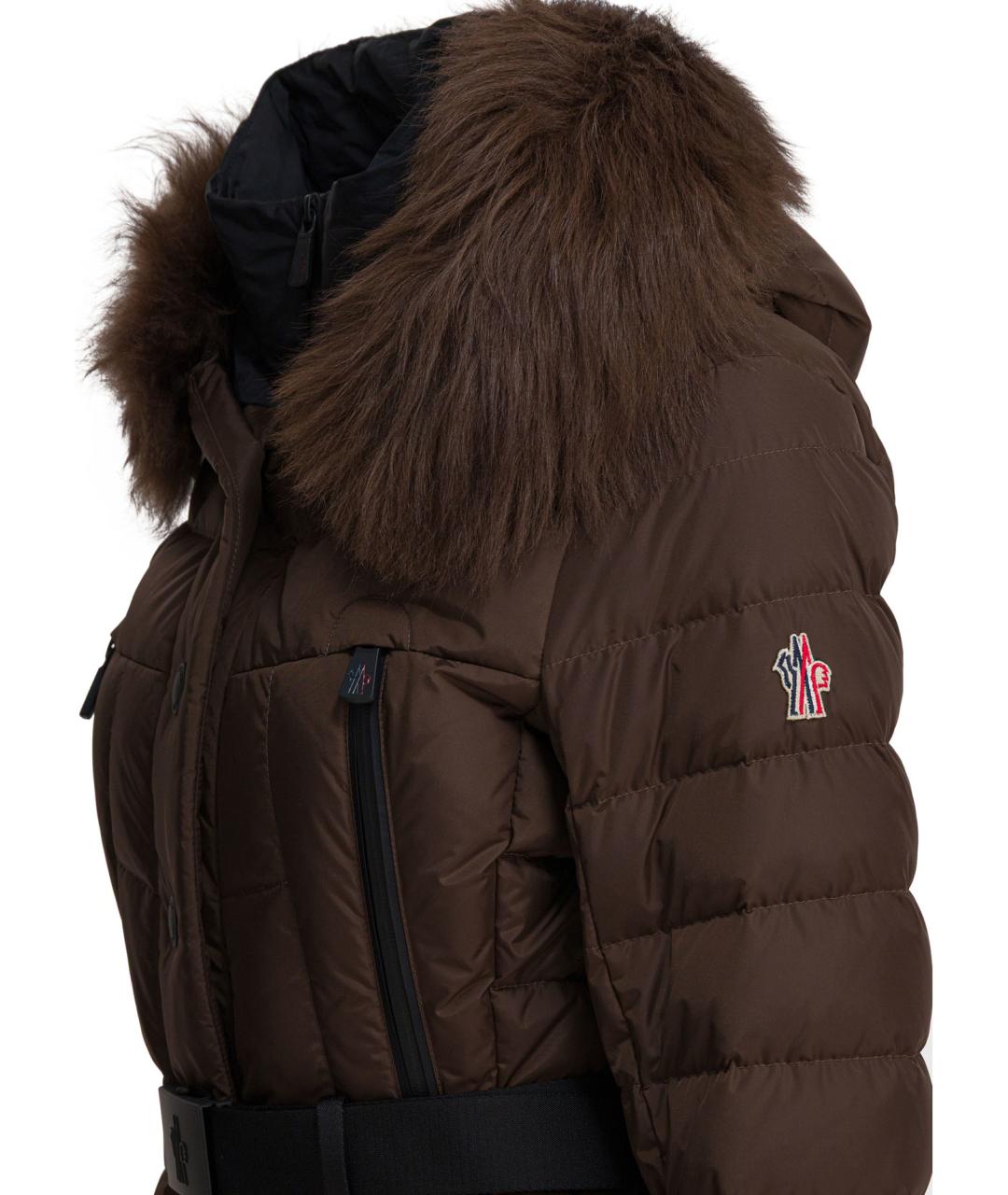 MONCLER GRENOBLE Коричневый полиамидовый пуховик, фото 4