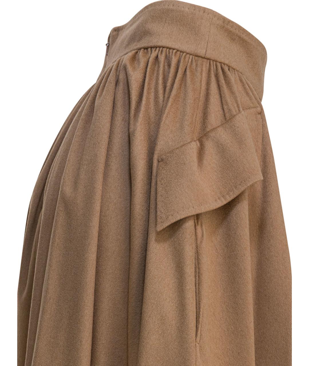 MAX MARA Коричневая шерстяная юбка миди, фото 4