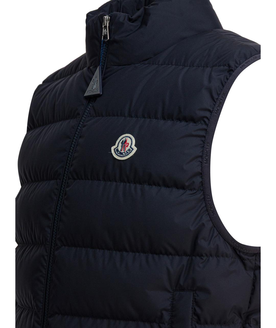 MONCLER Темно-синий полиэстеровый жилет, фото 4