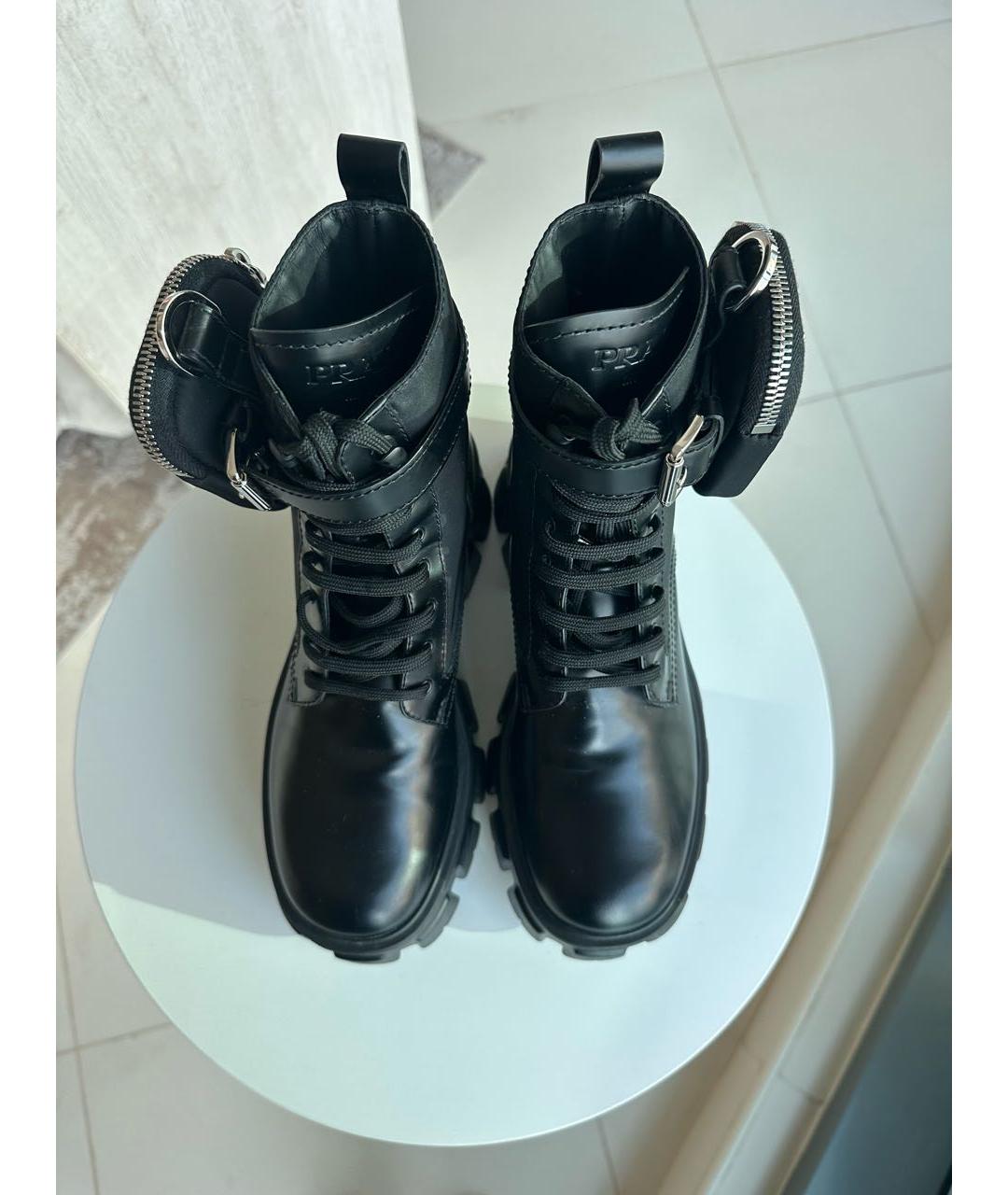 PRADA Черные кожаные ботинки, фото 2