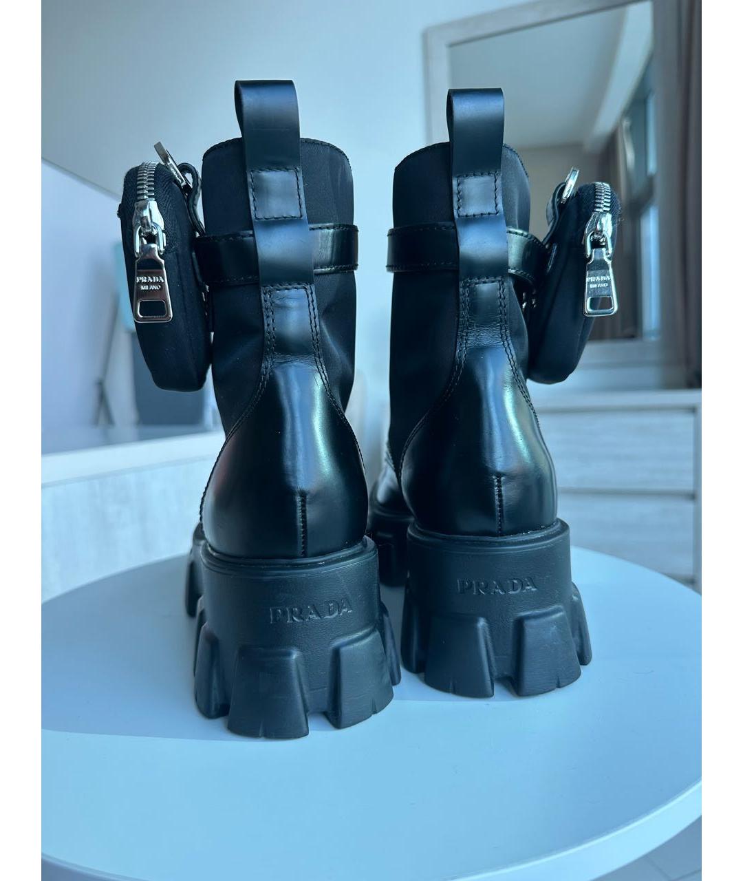 PRADA Черные кожаные ботинки, фото 4