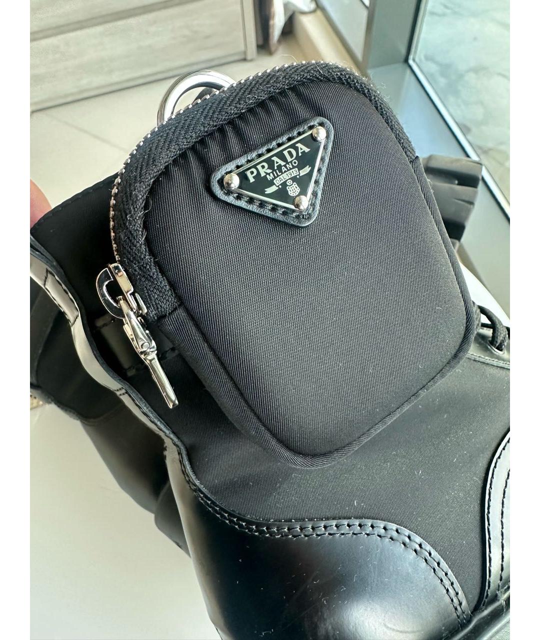 PRADA Черные кожаные ботинки, фото 5