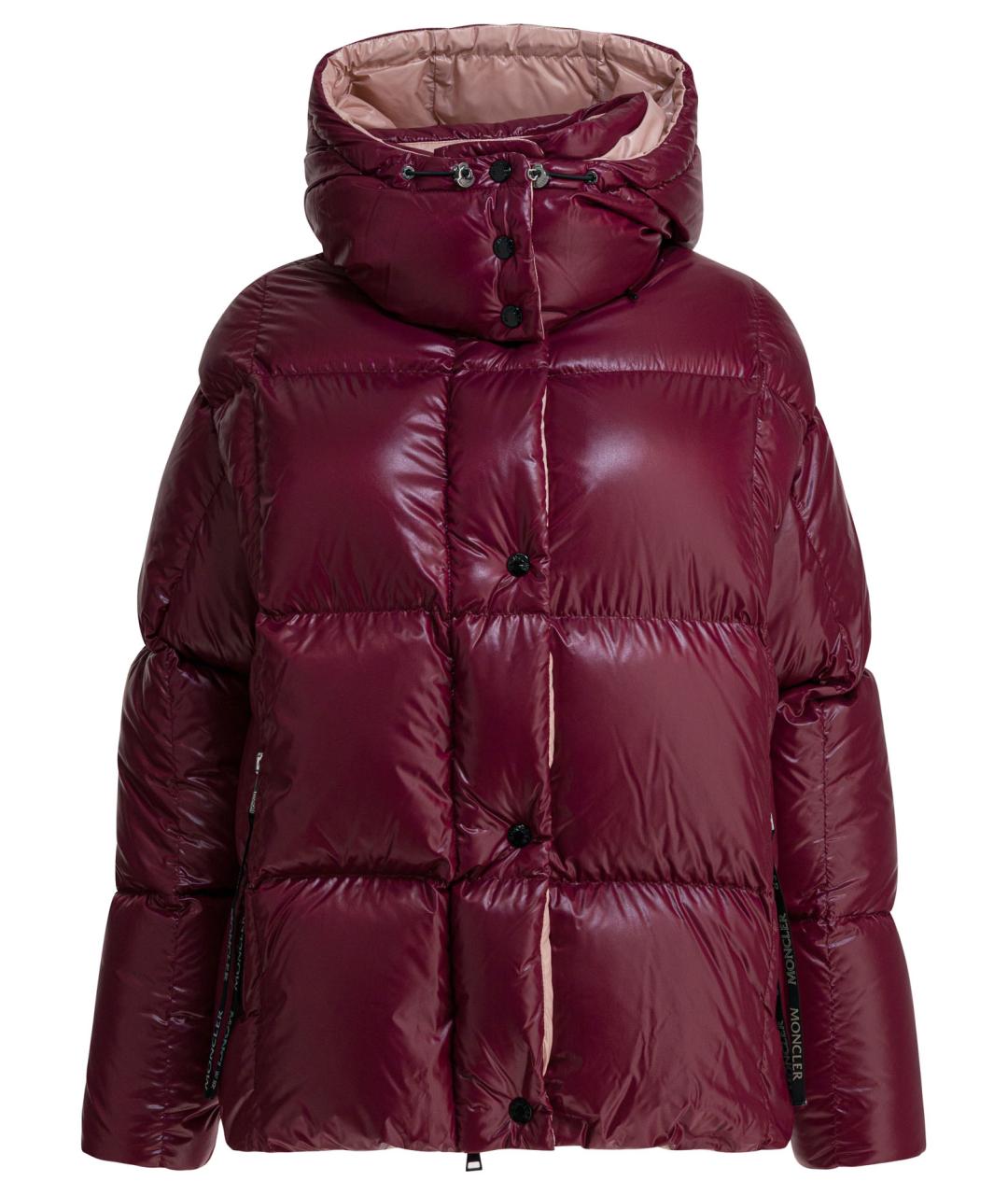 MONCLER Бордовый полиамидовый пуховик, фото 1