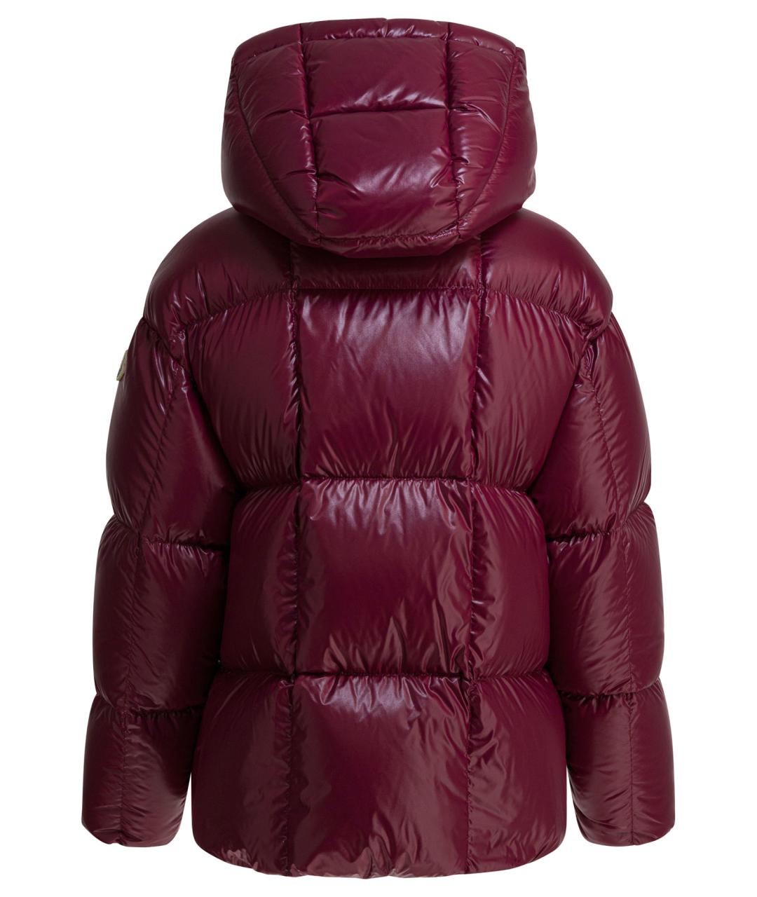 MONCLER Бордовый полиамидовый пуховик, фото 2