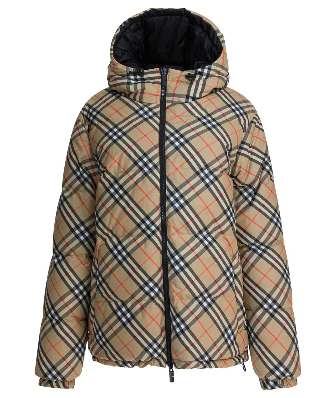 BURBERRY Бежевый полиэстеровый пуховик, фото 1