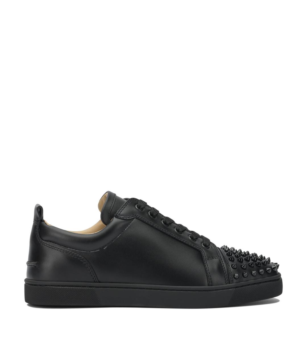 CHRISTIAN LOUBOUTIN Черные кожаные низкие кроссовки / кеды, фото 1