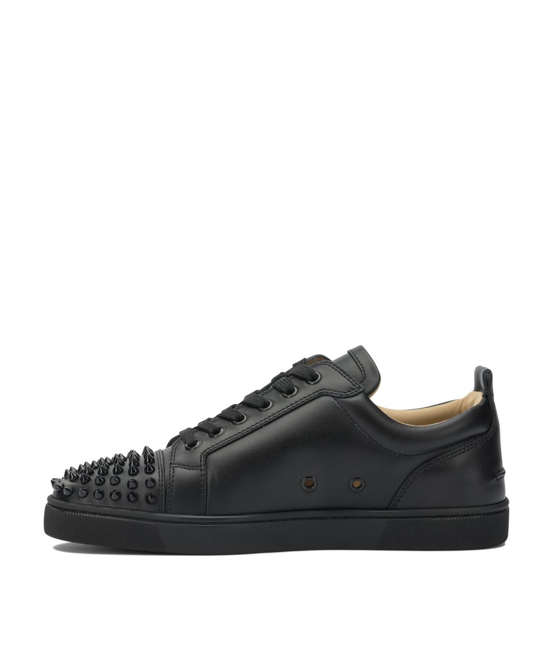 CHRISTIAN LOUBOUTIN Черные кожаные низкие кроссовки / кеды, фото 3