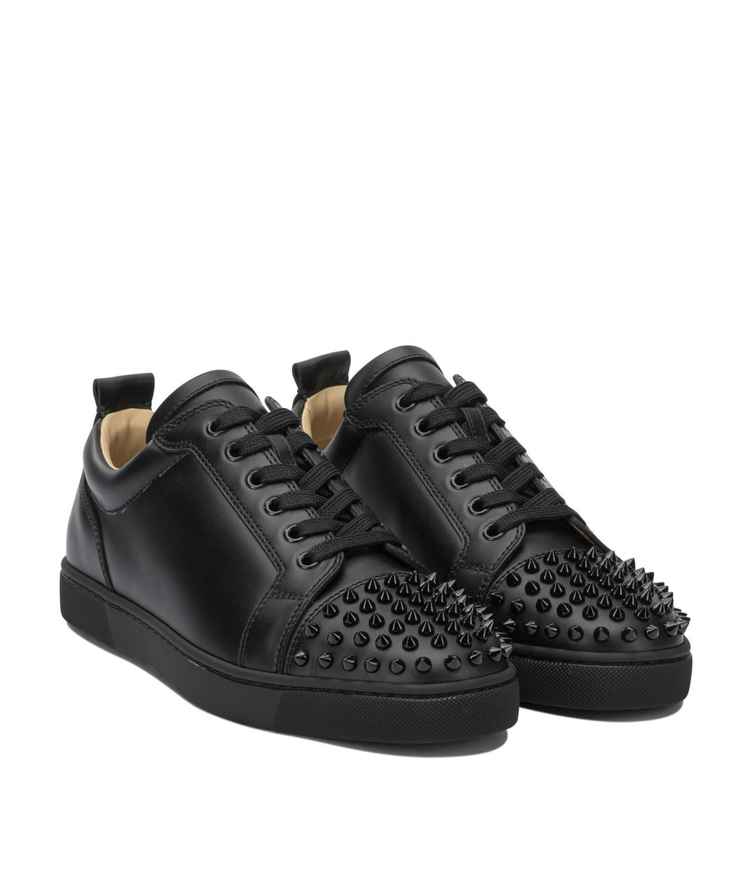 CHRISTIAN LOUBOUTIN Черные кожаные низкие кроссовки / кеды, фото 2