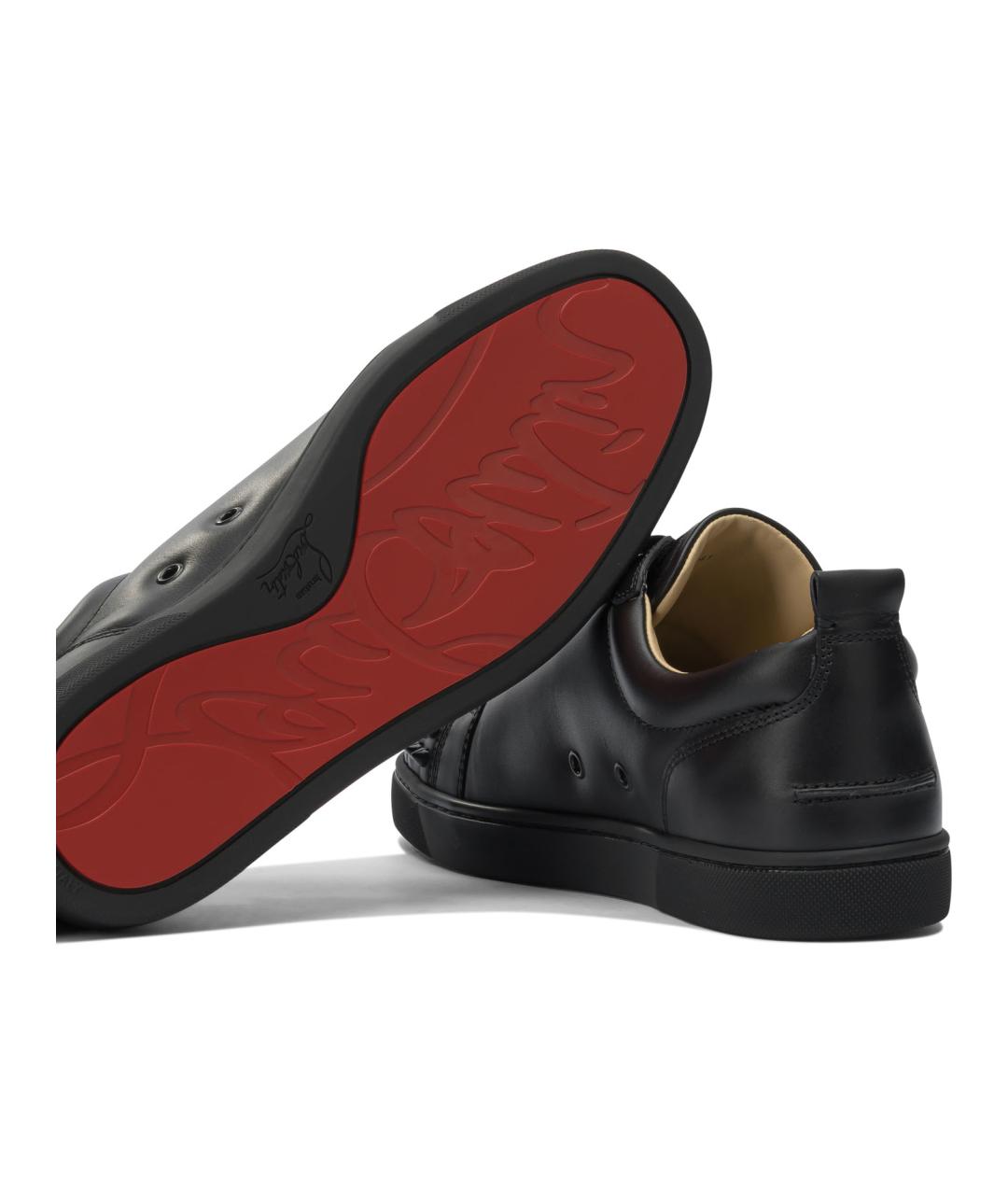 CHRISTIAN LOUBOUTIN Черные кожаные низкие кроссовки / кеды, фото 5