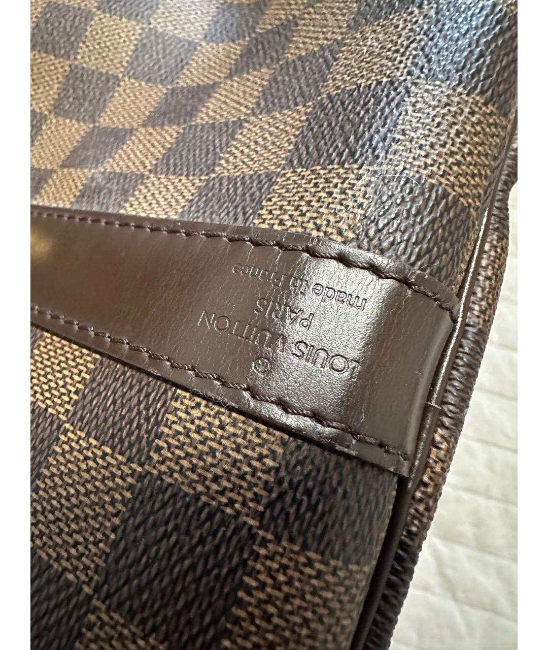 LOUIS VUITTON Коричневая кожаная дорожная/спортивная сумка, фото 4