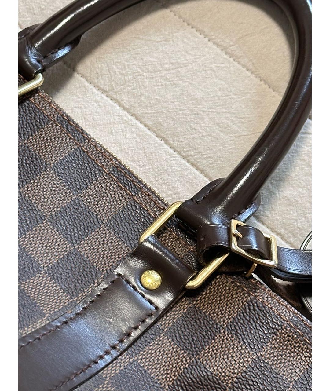 LOUIS VUITTON Коричневая кожаная дорожная/спортивная сумка, фото 7