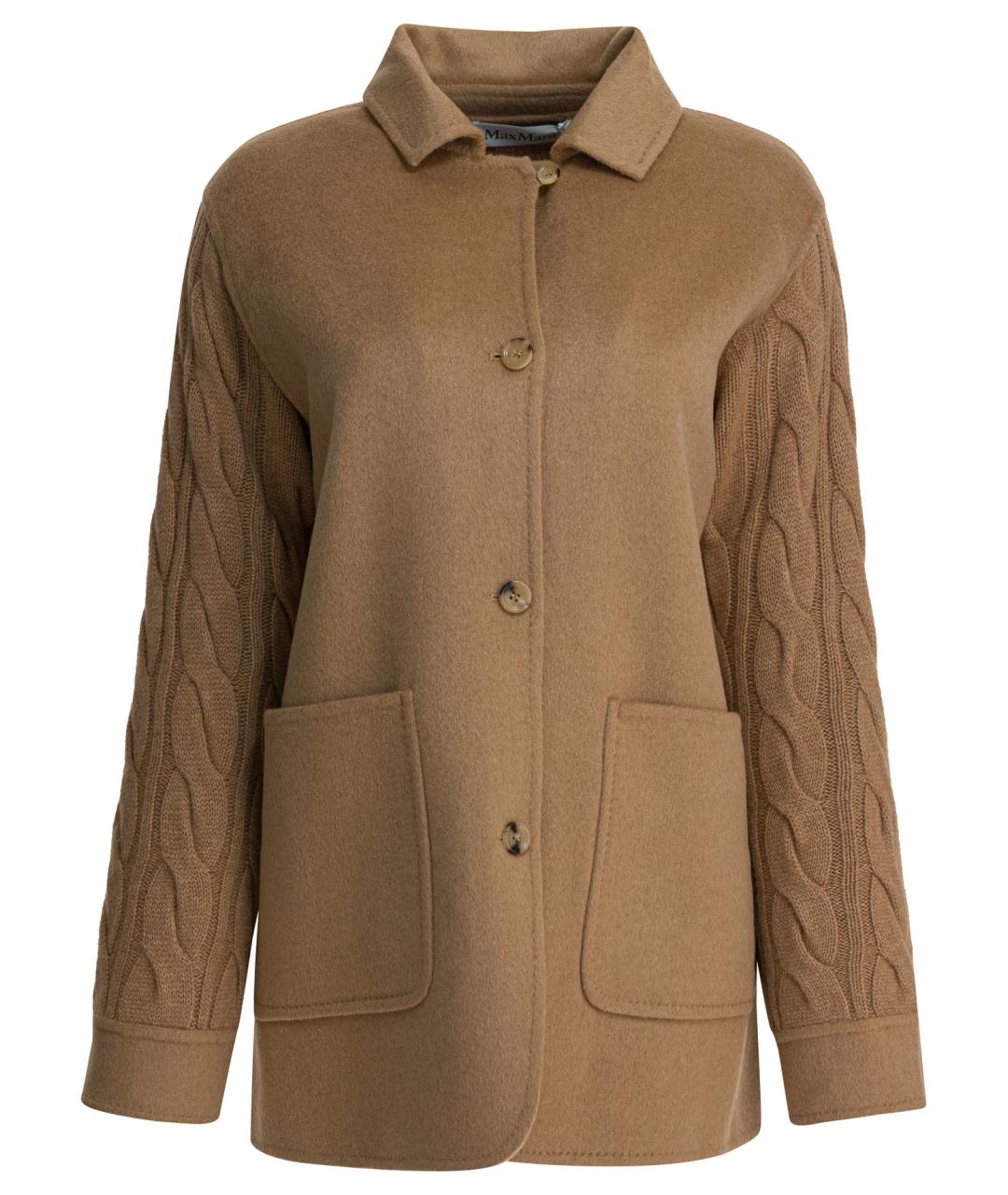 MAX MARA Коричневое шерстяное пальто, фото 1