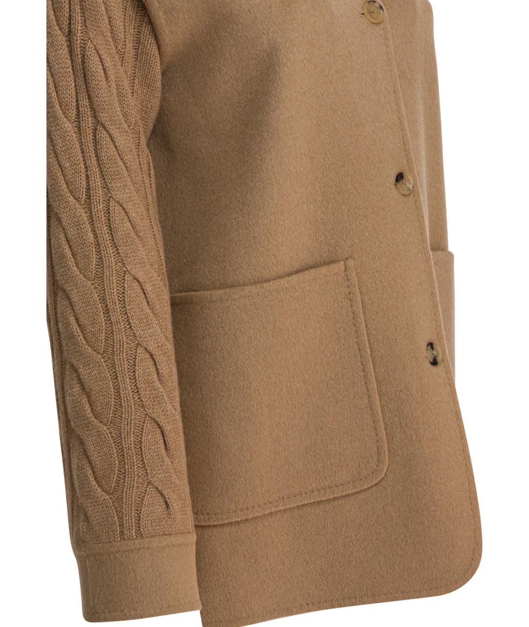 MAX MARA Коричневое шерстяное пальто, фото 4