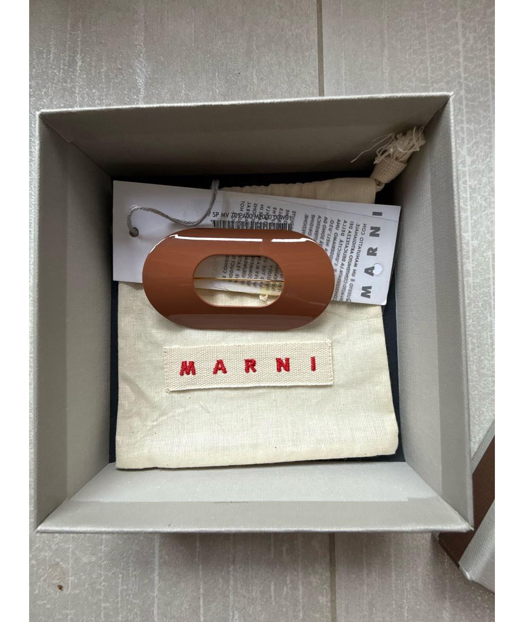 MARNI Коричневая металлическая булавка / брошь, фото 5