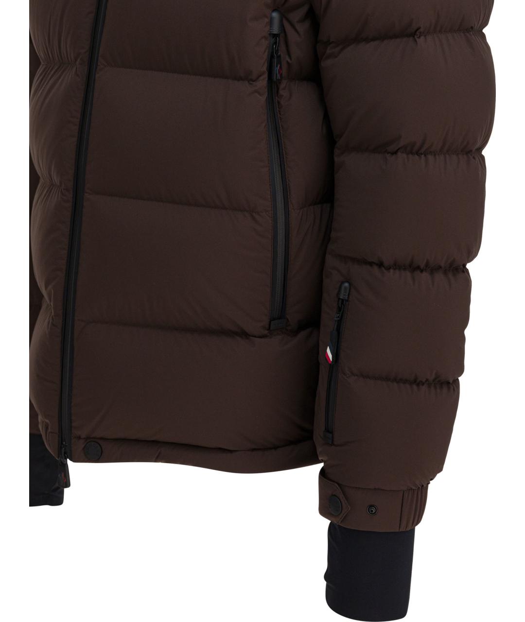 MONCLER GRENOBLE Коричневый полиамидовый пуховик, фото 4