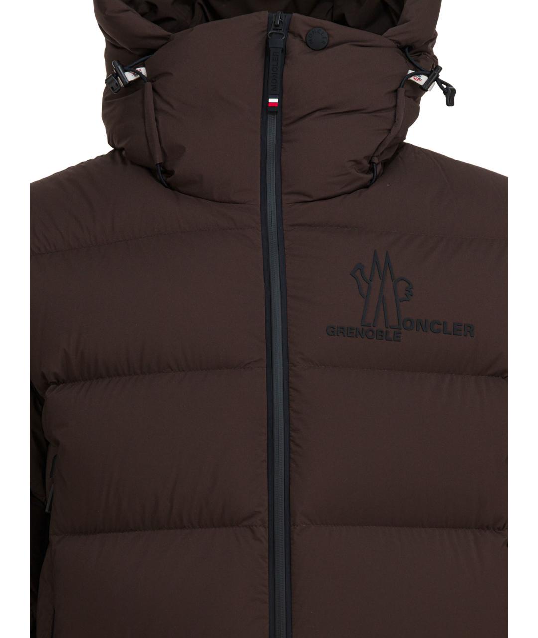 MONCLER GRENOBLE Коричневый полиамидовый пуховик, фото 3