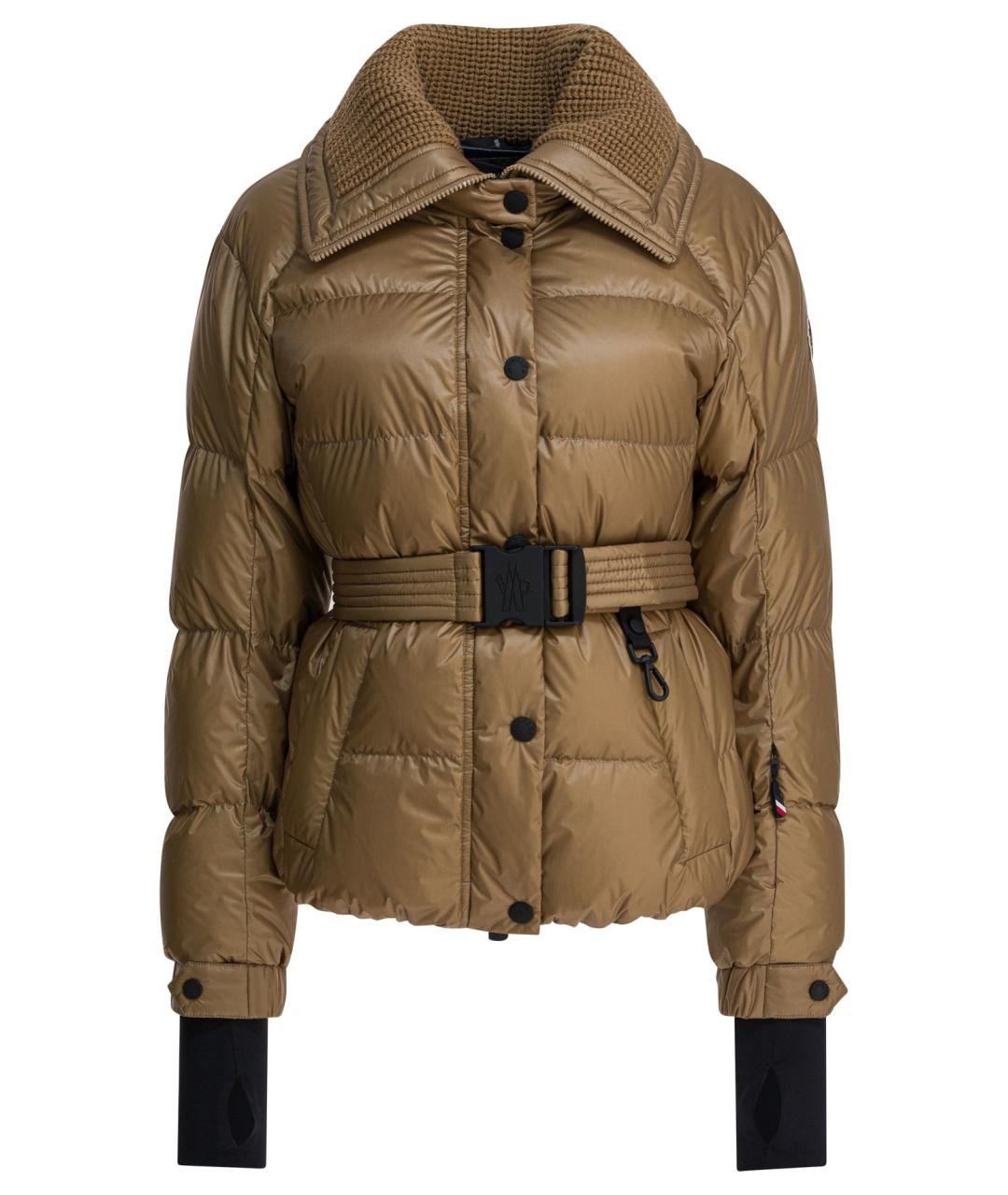 MONCLER GRENOBLE Коричневый полиамидовый пуховик, фото 1