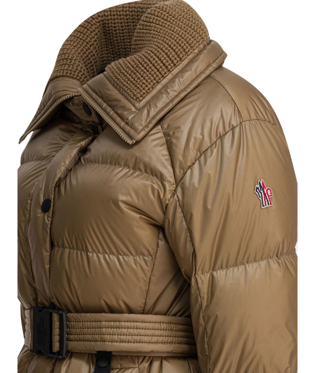 MONCLER GRENOBLE Коричневый полиамидовый пуховик, фото 4