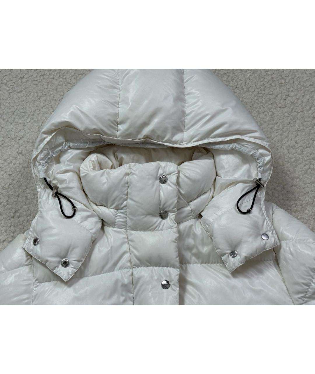 MONCLER Белый синтетический пуховик, фото 6