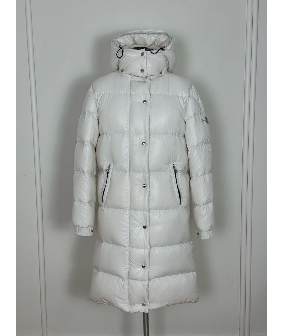 MONCLER Белый синтетический пуховик, фото 3