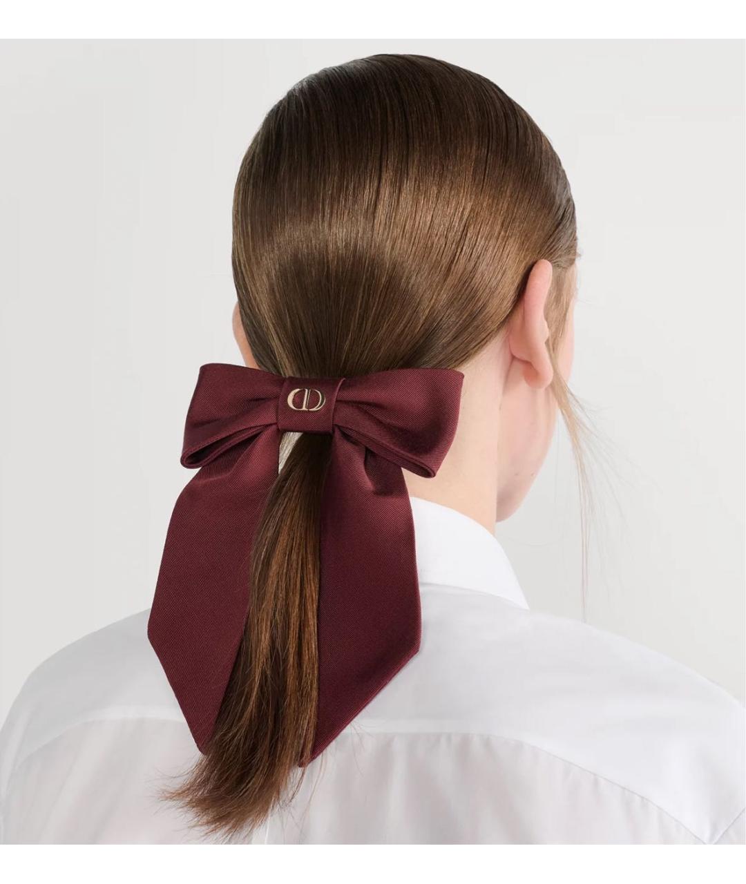 CHRISTIAN DIOR Бордовая заколка, фото 2