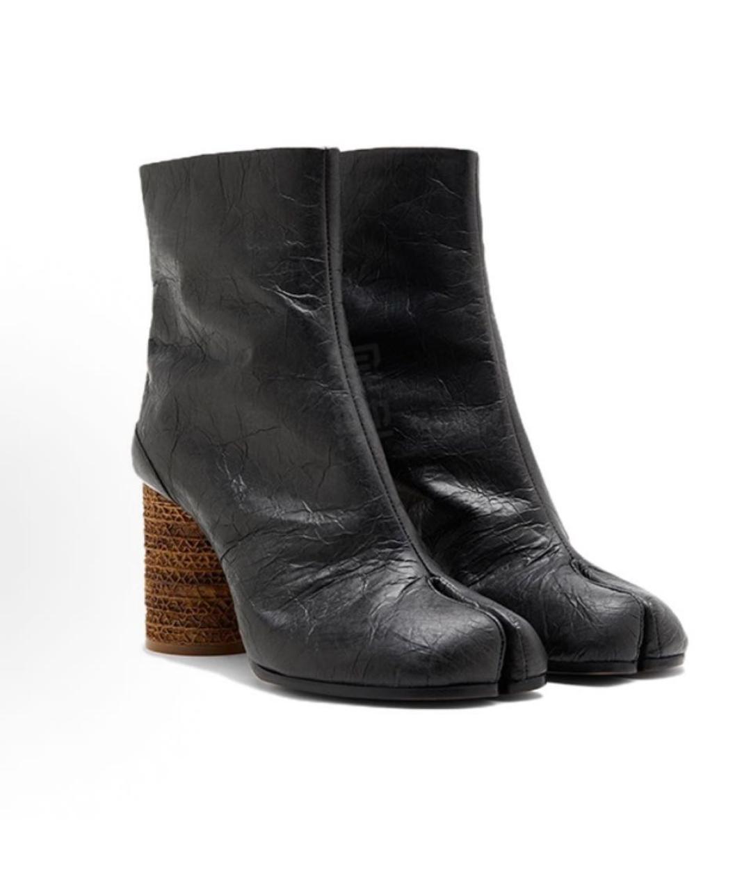 MAISON MARGIELA Черные кожаные ботильоны, фото 4