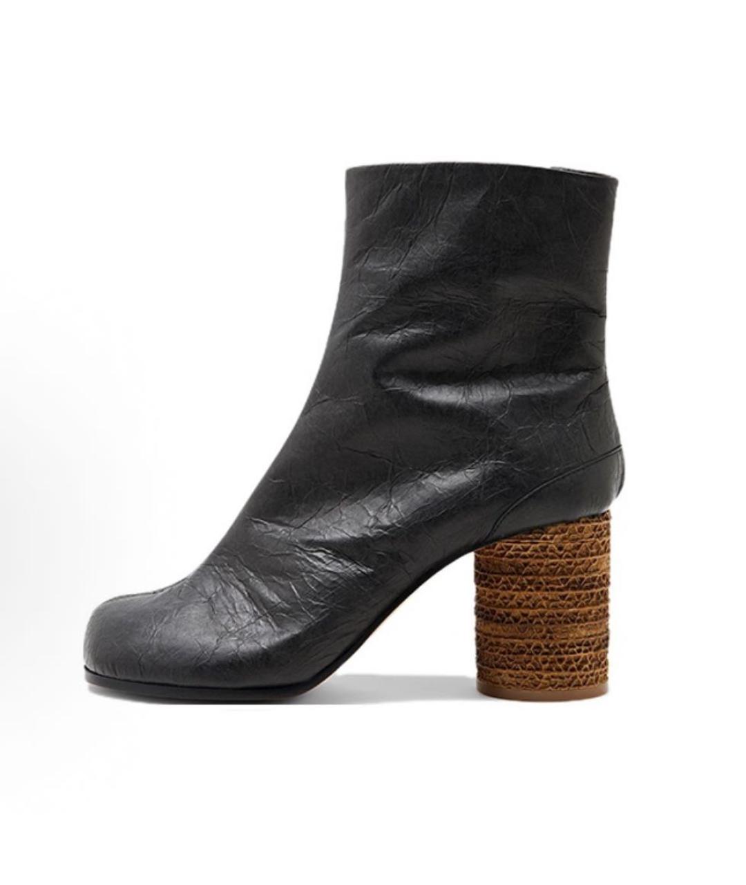 MAISON MARGIELA Черные кожаные ботильоны, фото 2