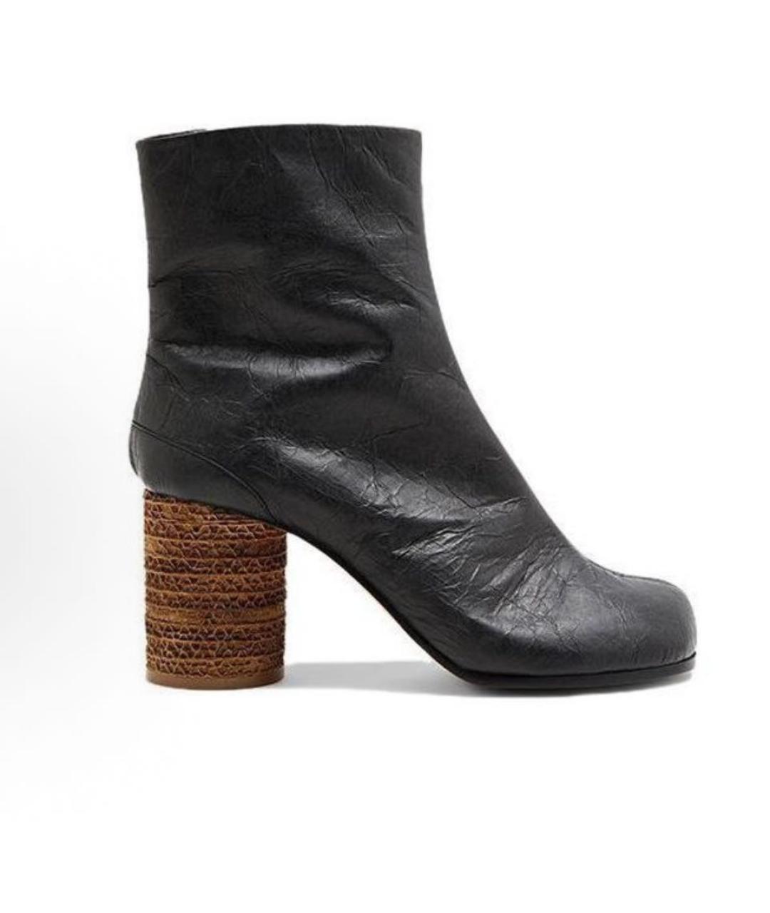 MAISON MARGIELA Черные кожаные ботильоны, фото 6