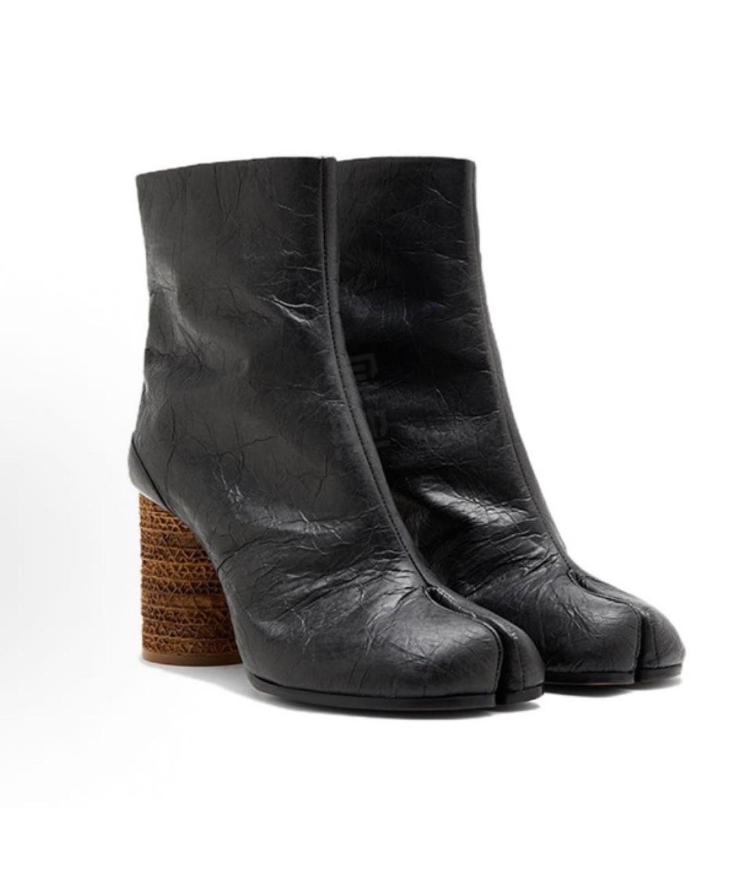 MAISON MARGIELA Черные кожаные ботильоны, фото 4
