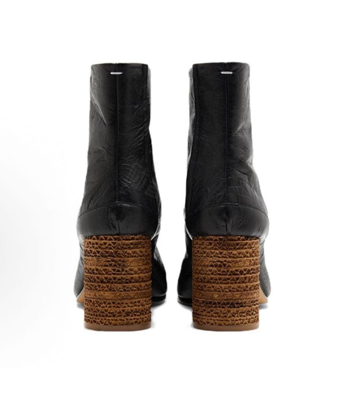 MAISON MARGIELA Черные кожаные ботильоны, фото 5