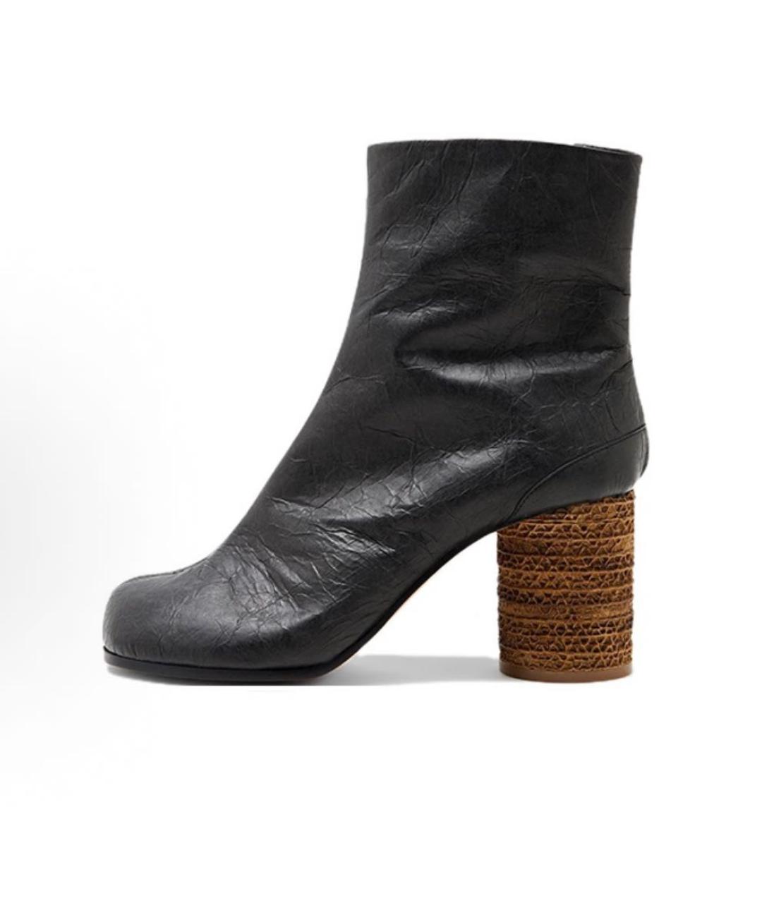 MAISON MARGIELA Черные кожаные ботильоны, фото 2