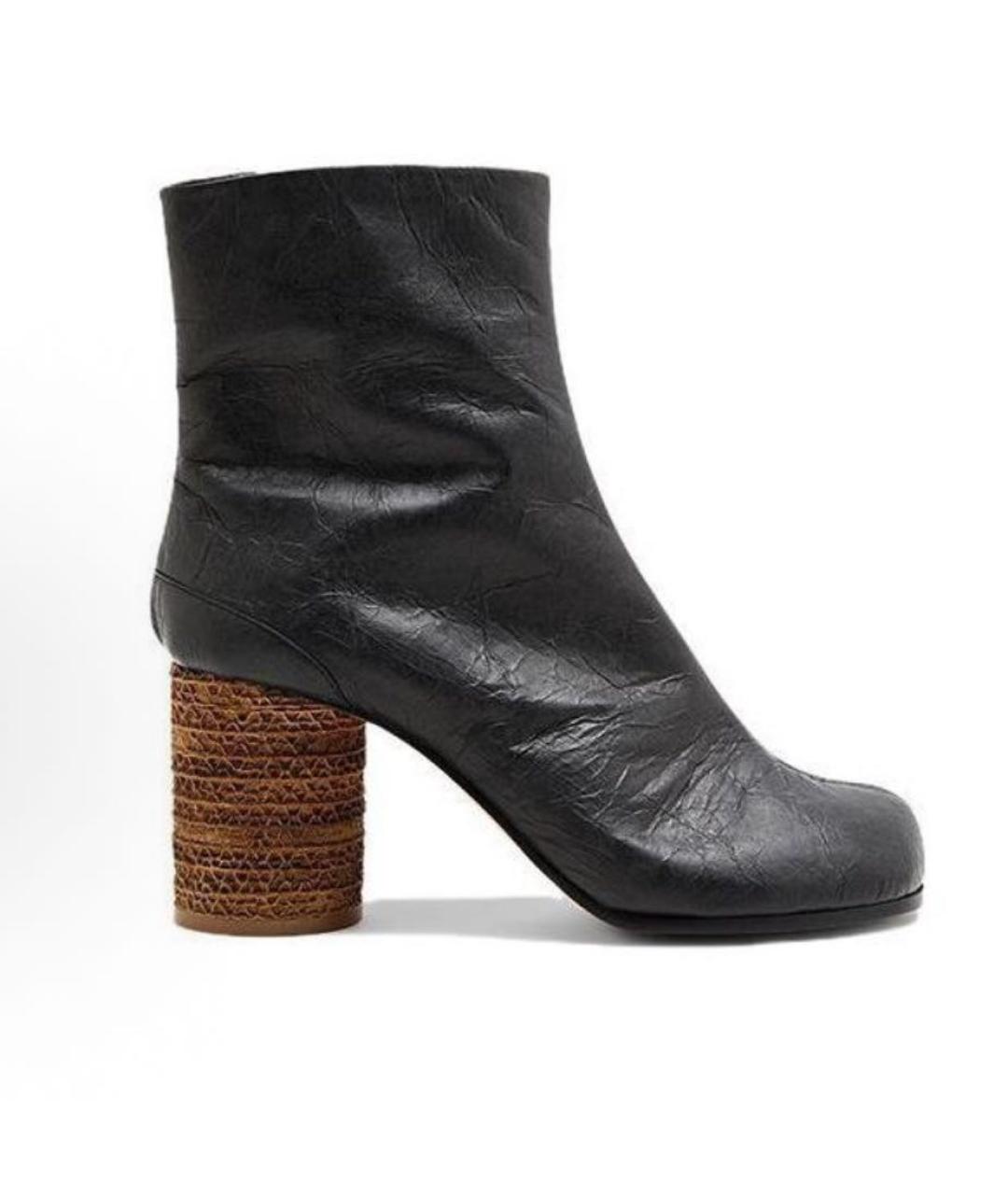 MAISON MARGIELA Черные кожаные ботильоны, фото 6