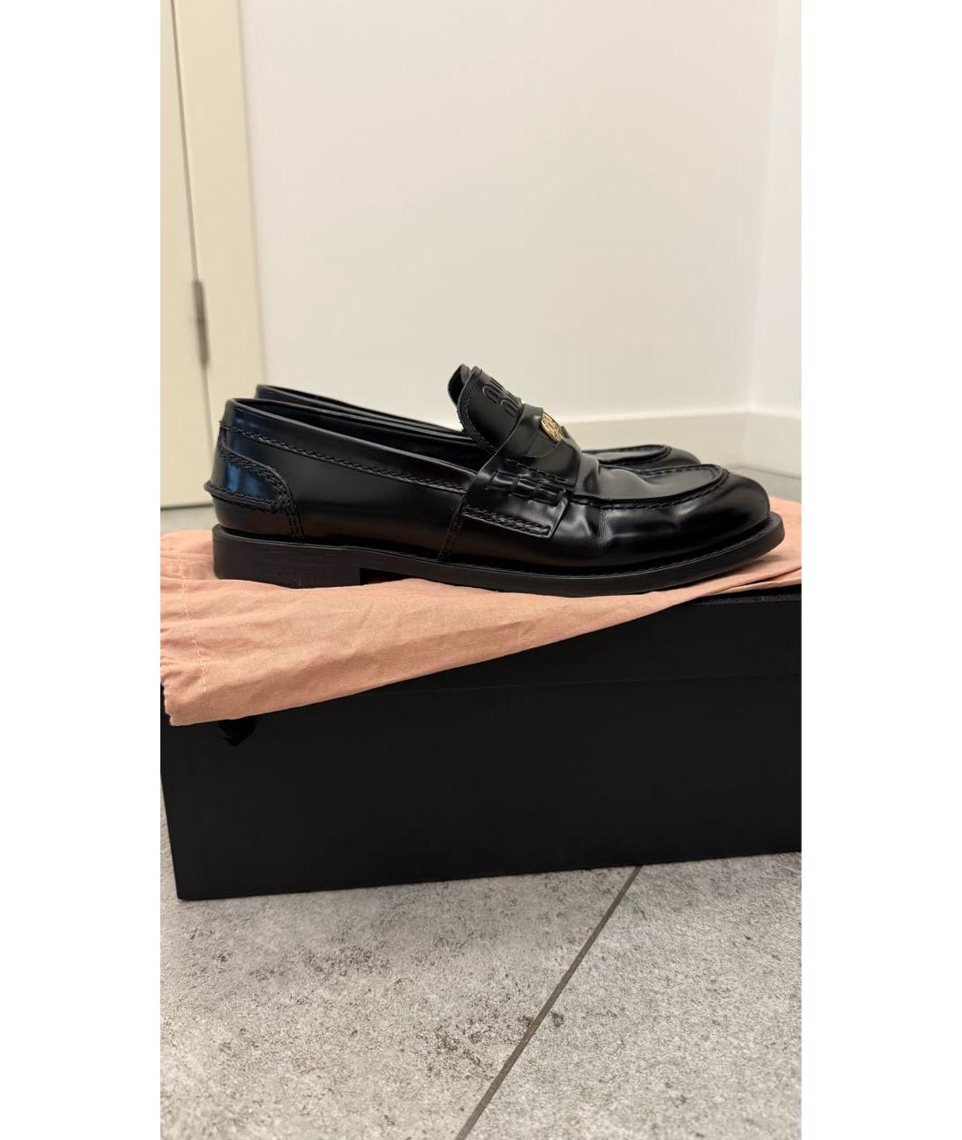 MIU MIU Черные лоферы из лакированной кожи, фото 8